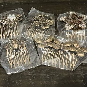 Hair Combs Set of 5 Flowers, Bee, Butterflies NWOT